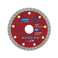 Disco de corte diamantado turbo 4 1/2""x7/8""