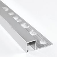 Listelo deorativo borde cuadrado 10mm Aluminio Mate