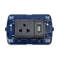 Toma USB + Toma Unipersonal 2P + T Living Light