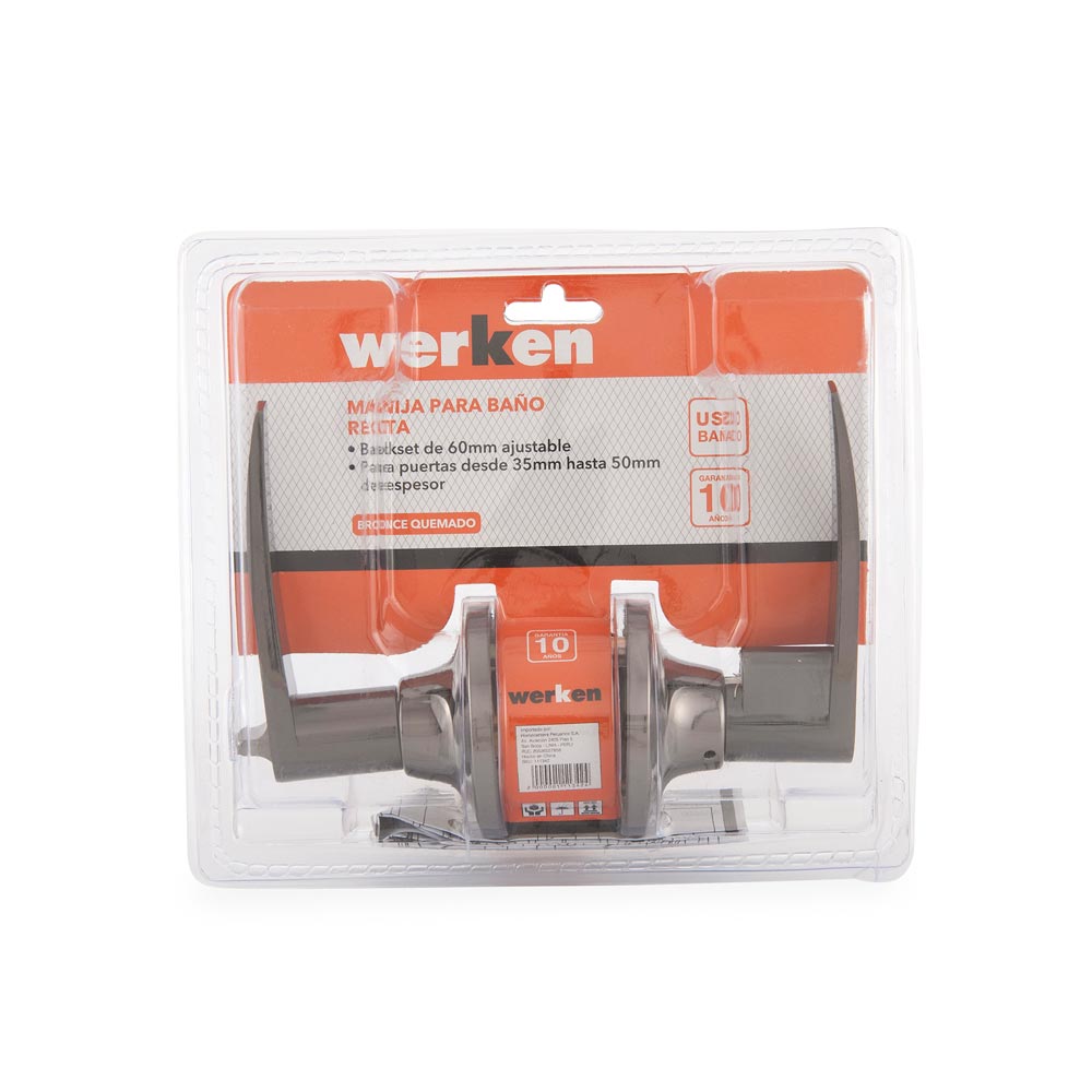 Manija para baño Recta Werken Bronce Quemado