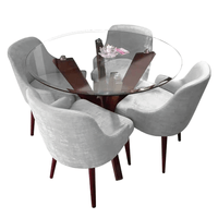 Juego de Comedor 4 Sillas Yenlu Gris Claro