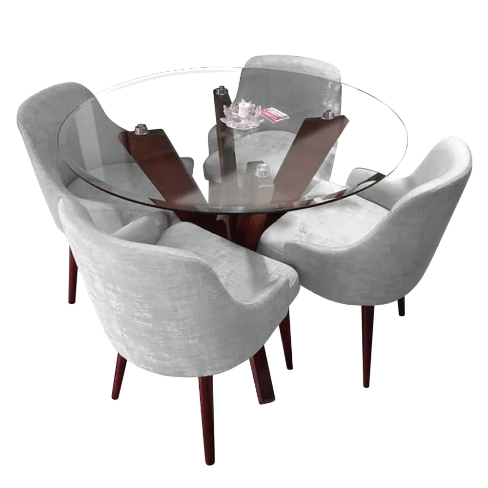 Juego de Comedor 4 Sillas Yenlu Gris Claro