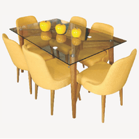 Juego de Comedor 6 Sillas Jacy Amarillo Alto Hogar