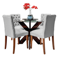 Juego de Comedor 4 Sillas Zoe Gris Claro