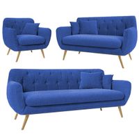 Juego de Sala Vintage 3 2 1 Mia Azul