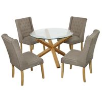 Juego de Comedor 4 Sillas Emerald Gris