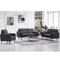 Juego de Sala 3 2 1 Delfina Alto Hogar Gris Oscuro