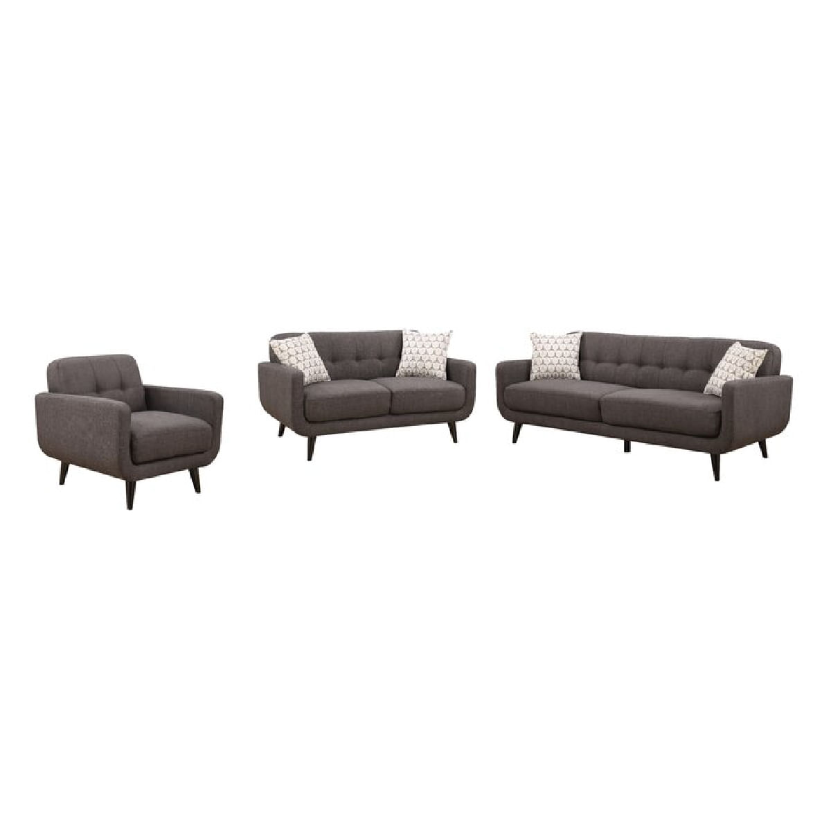 Juego de Sala Vintage 3 2 1 Zoe Negro