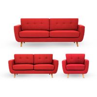 Juego de Sala 3 2 1 Alyz Alto Hogar Rojo