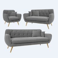 Juego de Sala Vintage 3 2 1 Mia Gris
