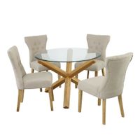 Juego de Comedor 4 Sillas Naomy Gris