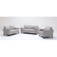 Juego de Sala 3 2 1 Soule Alto Hogar Gris Claro