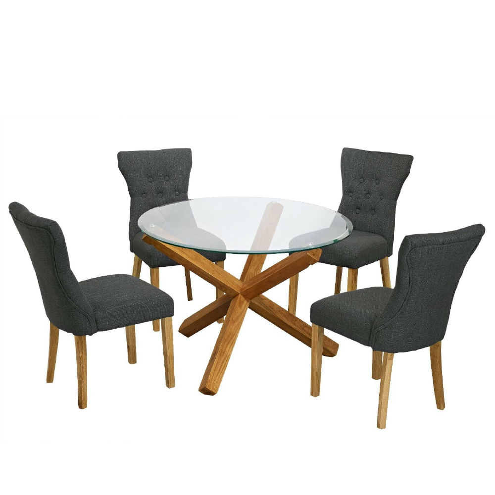 Juego de Comedor 4 Sillas Naomy Negro