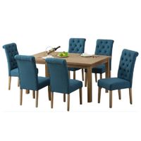Juego de Comedor 6 Sillas Alto Hogar Veronikka Azul