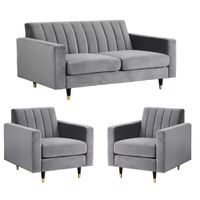 Juego de Sala Vintage 3 1 1 Keren Gris