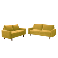 Juego de Sala 3 2 Levanoa Alto Hogar Amarillo Mostaza