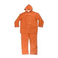 Casaca/Pantalón PVC Ligero 0.32 mm Naranja Talla: Extra Large
