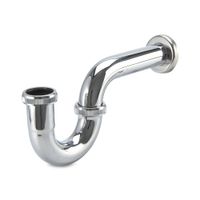 Trampa P de acero inoxidable cromado de 1 1/4""