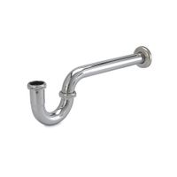 Trampa P de acero inoxidable cromado de 1 1/4"" con coleta larga