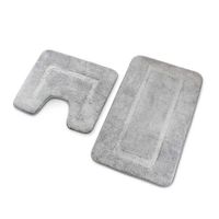 Set Alfombra para baño Cuadro Gris 2 piezas
