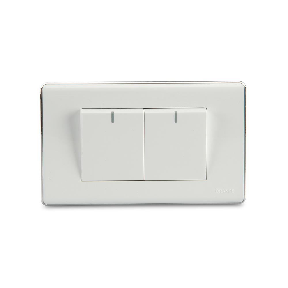 Conmutador Doble Blanco Deco