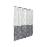 Cortina de Baño con Aros Naranja 180x180cm Poly Olio Gris