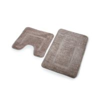 Set Alfombra para baño Microfibra Taupe 2 piezas