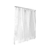 Cortina de Baño con Aros Naranja 180x180cm Poly Diama Blanco