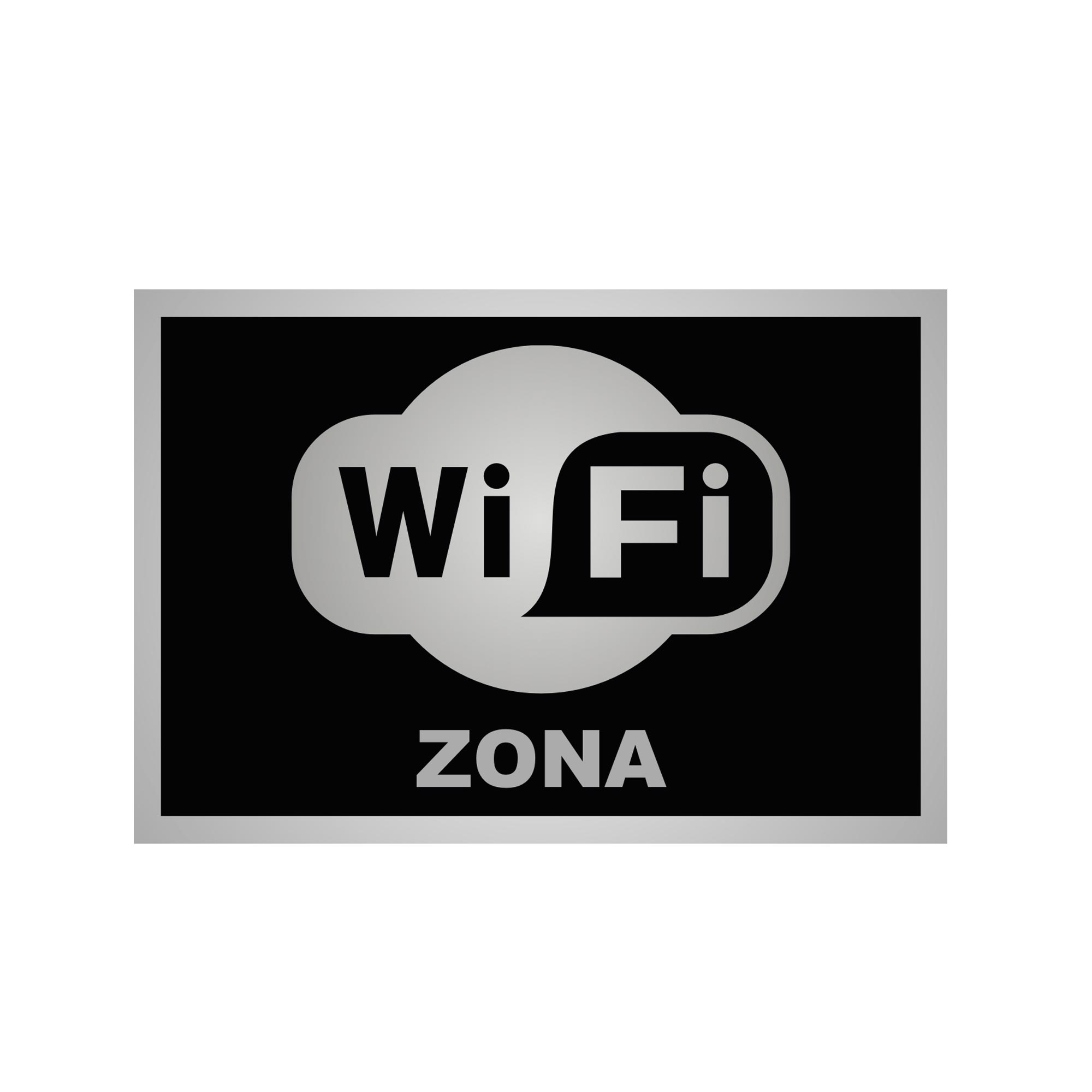 Señal Zona Wifi 22x15cm Obra