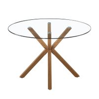 Mesa de Comedor Nórdica Redonda de Vidrio