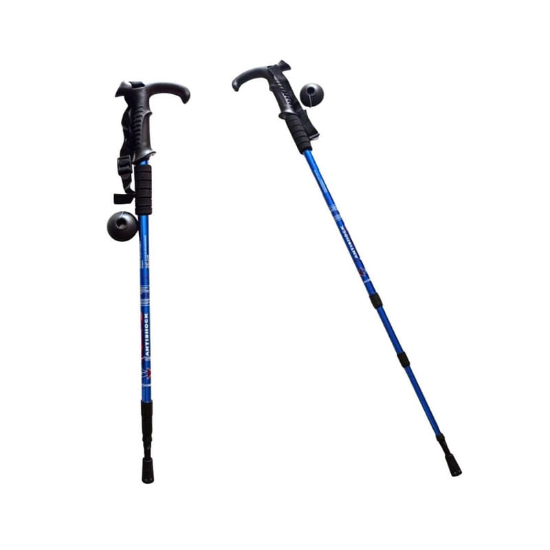 BASTÓN TREKKING ANTISHOCK MANGO T O L C/ ROSETA VIAJE MONTAÑAS AZUL