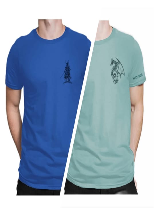 Polo katana azul y verde