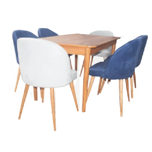 Juego de Comedor 6 Sillas Alto Hogar Alana Gris y Azul