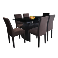 Juego de Comedor 6 Sillas Alto Hogar Marbelle Marrón