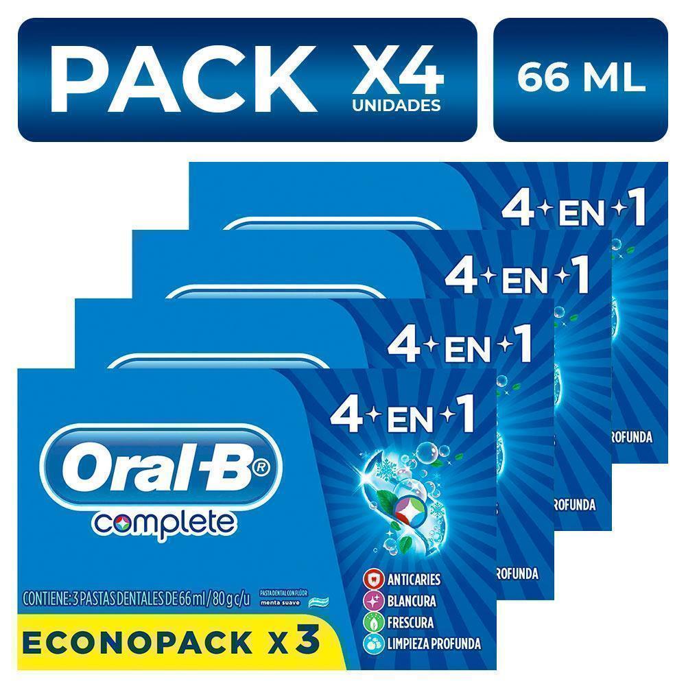 Pasta Dental Oral B Complete 4en1 66ml x3 unidades PackX4