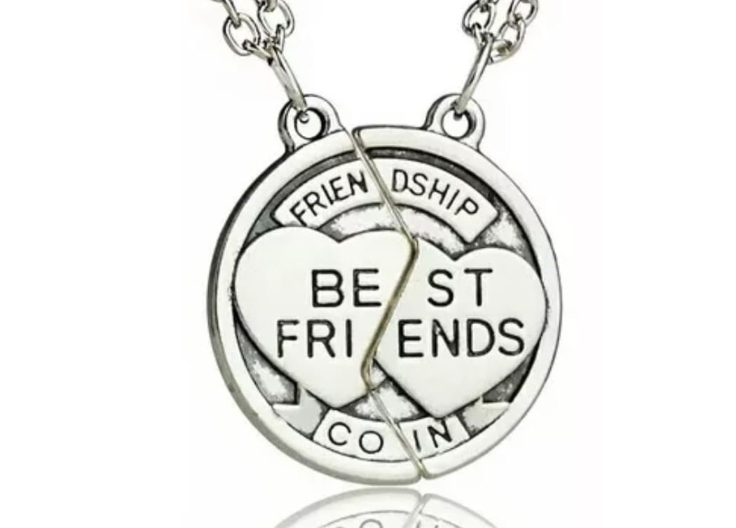 Set x 2 collares mejores amigos moneda bff best friends San Valentin