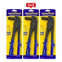 Pack 3x2 Remachadora Manual Goodyear GY-HR-5001 Aluminio 10"" 4 Boquillas