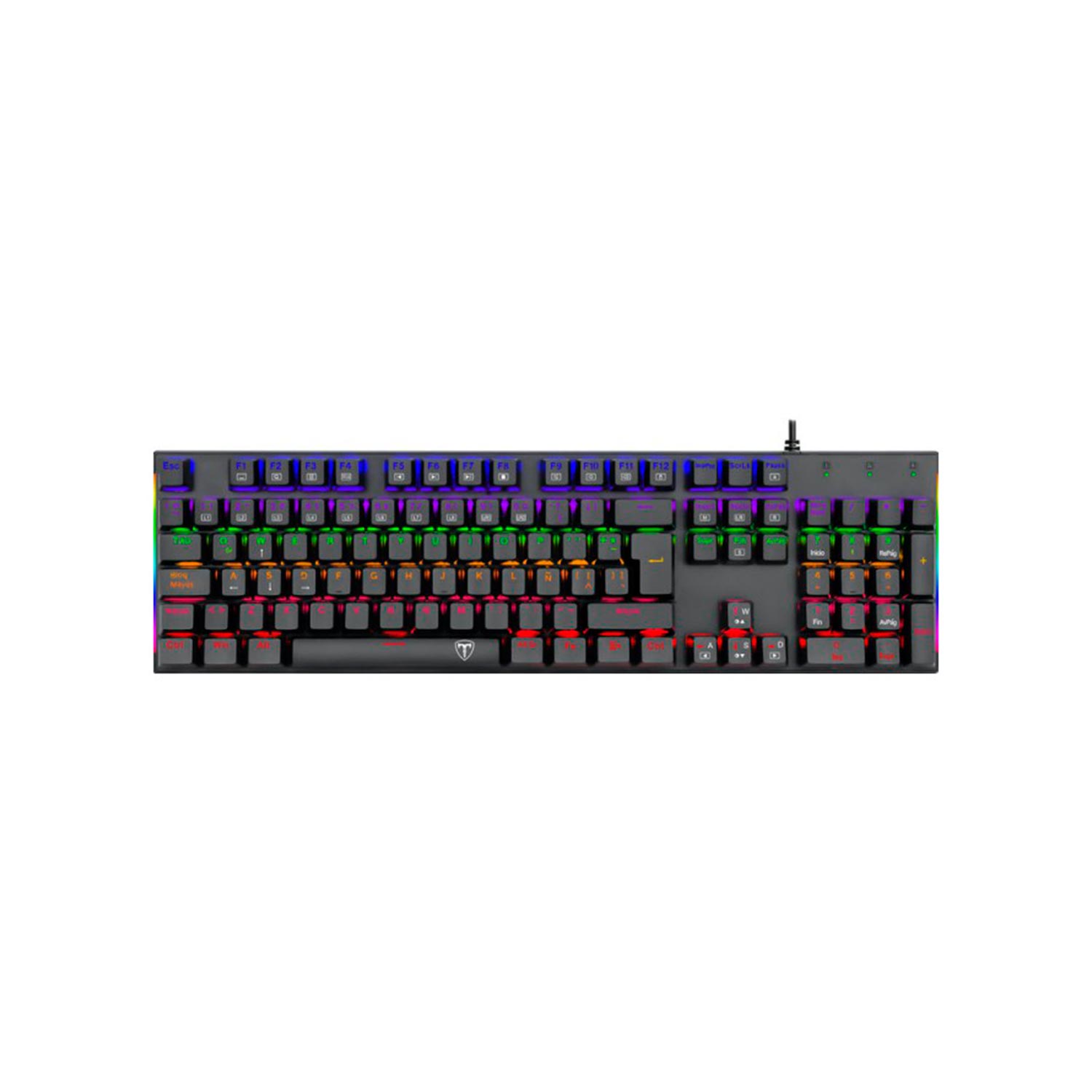 Teclado Gamer T-Dagger Naxos Rainbow Spanish T-Tgk310-Bl Sp Blue Switch
