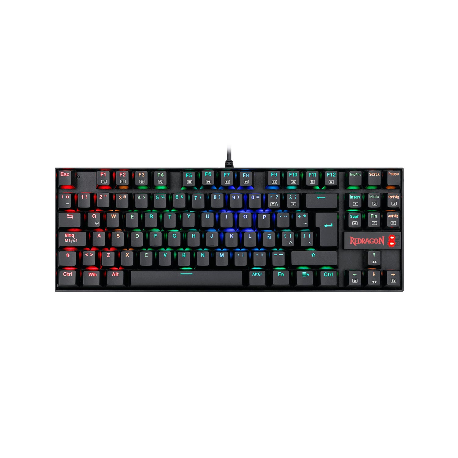 Teclado Gamer Redragon Kumara Spanish K552RGB Red Switch Black