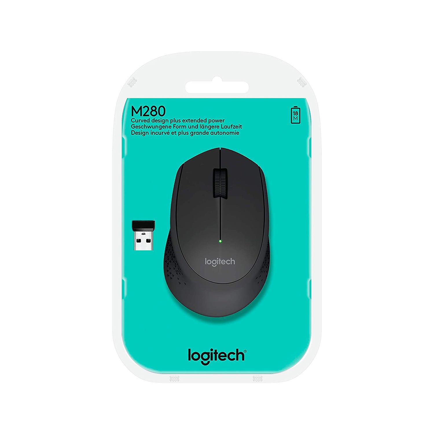 MOUSE LOGITECH M280 COMFORT PLUS WIRELESS BLACK