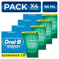 Pasta Dental Oral B Complete Mental 66ml x3 unidades Packx4