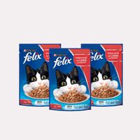 Pack FELIX Sensaciones de Carne en Salsa Pouch 85g x 3un