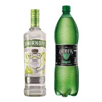 Pack SMIRNOFF Apple Botella 700ml + EVERVESS Ginger Ale Botella 1.5L