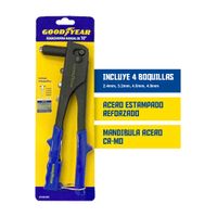 Remachadora Manual Goodyear GY-HR-5001 Aluminio 10"" 4 Boquillas