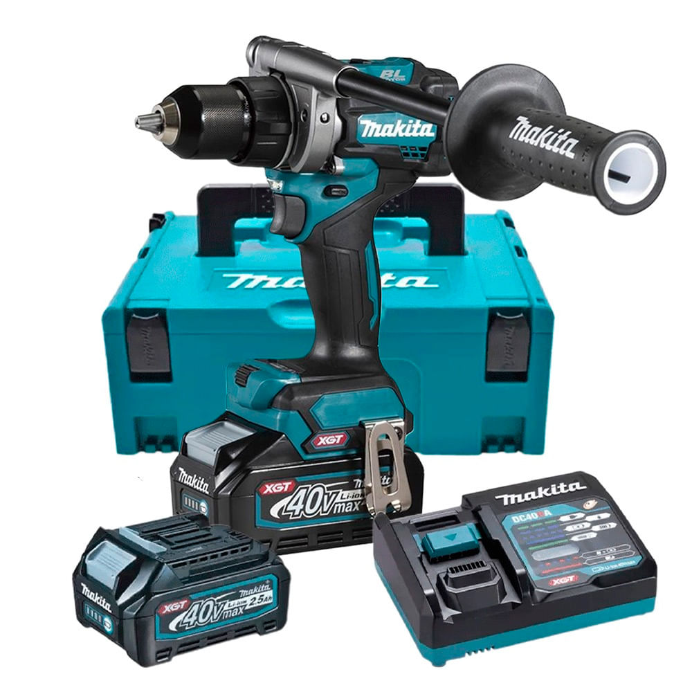 Taladro Atornillador Inalámbrico Makita BL XPT XGT Max 40V 140-68nm 2Baterías x 4.0 Ah + Cargador