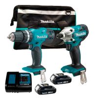 Taladro Makita DHP453 + Atornillador + 2 Bat 1.5AH + Cargador