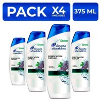 Shampoo Head & Shoulders Carbón Activado 375ml PackX4