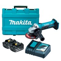 Esmeril Angular Inalámbrico Makita 18V 4-1/2"" 11,000 RPM DGA452RFE 2Baterías x 3.0 Ah + Cargador