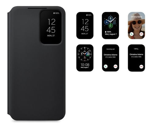 Case Samsung Smart Clear View Cover Galaxy S22 - Negro