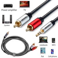 Cable de audio Plug 3.5mm a 2 RCA Macho 1.8 Metros NETCOM